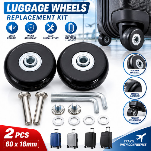 2pcs 60mm luggage wheels - 2pcs,